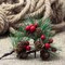 Red Berry Pinecones Pine Needles Stems Picks Artificial Winter Christmas Berries Decor for Crafts Christmas Garland and Holiday Wreath Ornaments, 20 Branch